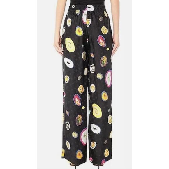 Diane Von Furstenberg Denise Silk Colorful Geode Wide Leg Pants Small S 4 6 $400 - Picture 3 of 11